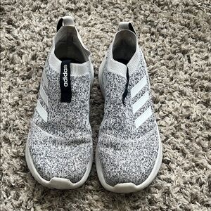 Adidas Cloudfoam White & Black Slip-On Sneakers